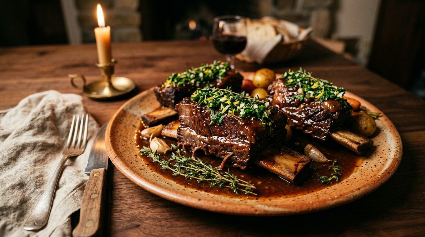 Slow-Braised Short Ribs with Herb Gremolata
